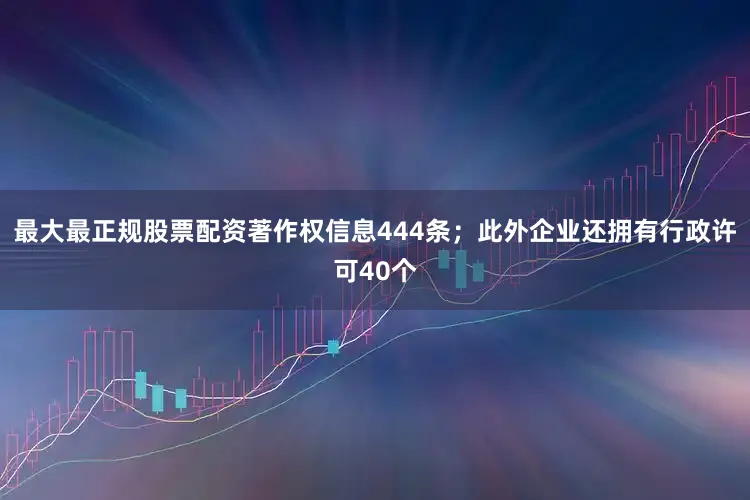 最大最正规股票配资著作权信息444条；此外企业还拥有行政许可40个